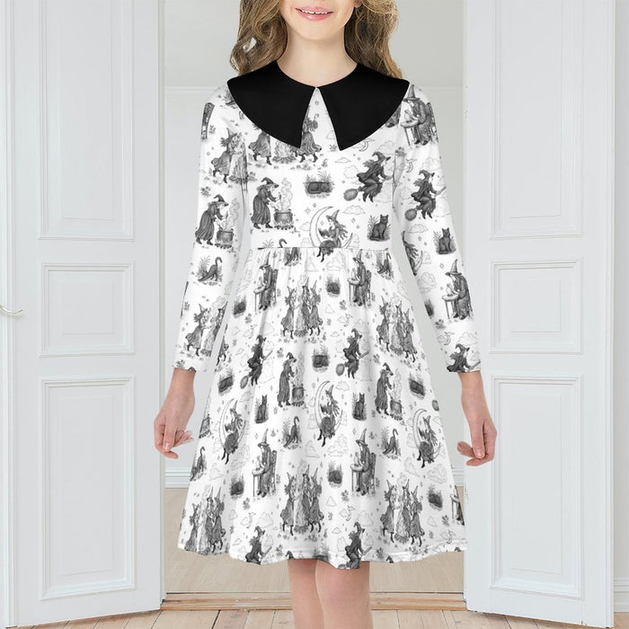 Witchy Toile Collared Dress (Kids) - PRE ORDER