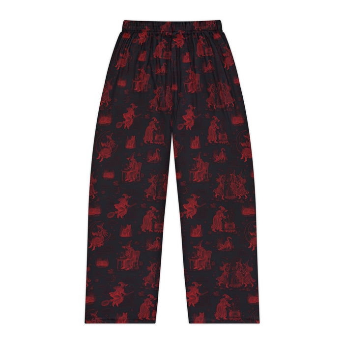 Witchy Toile in Pajama Pants in Black/Red (Adults)