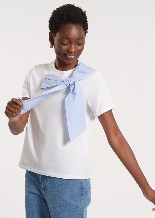Women's Short Sleeve Bow Detail T-Shirt