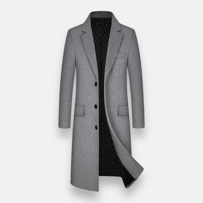 Wool elegant long coat - AntoniosClothing - Black