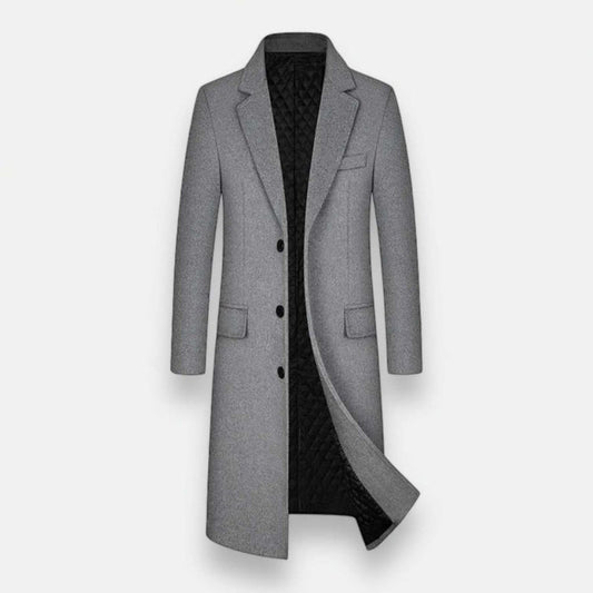 Wool elegant long coat - AntoniosClothing - Black