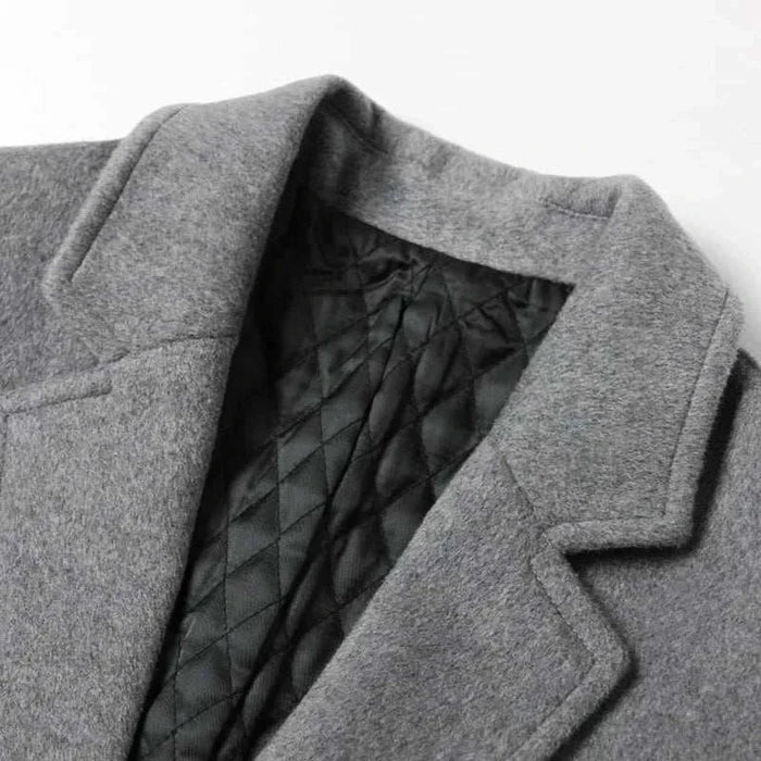 Wool elegant long coat - AntoniosClothing - Black