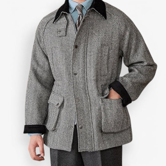 Wool heavy vintage coat - AntoniosClothing - Grey