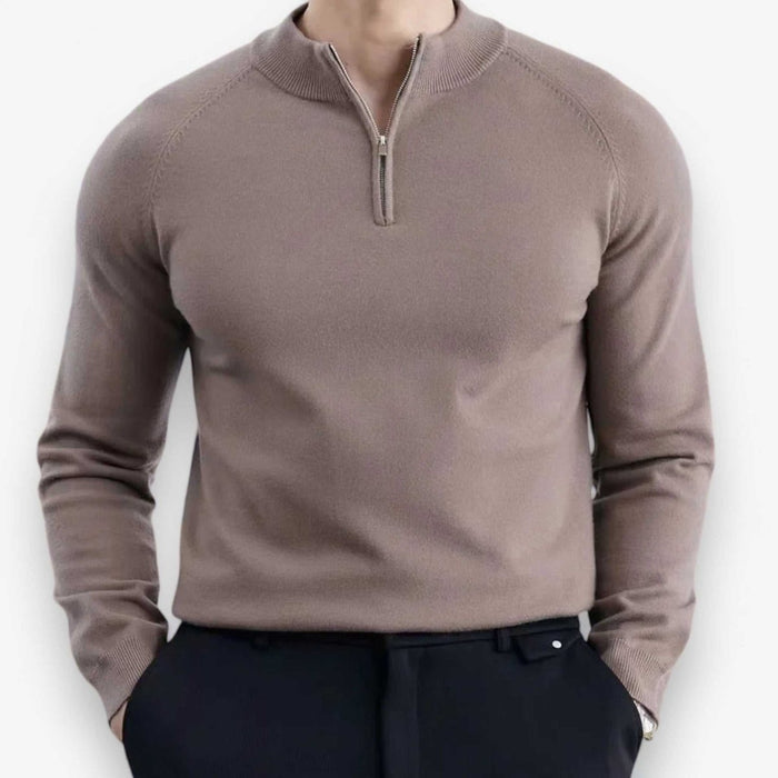 Wool smart casual premium sweater - AntoniosClothing - Camel