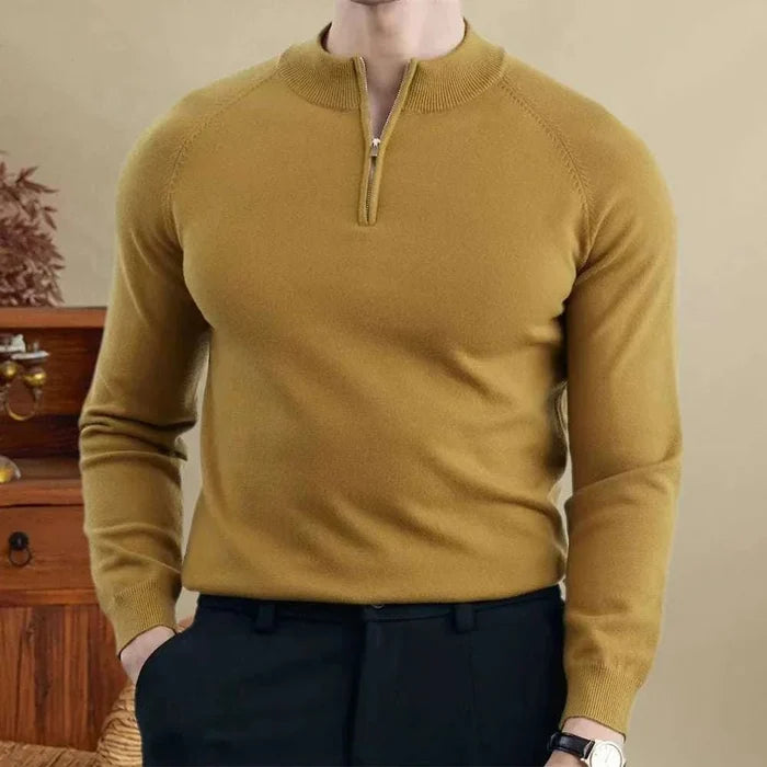 Wool smart casual premium sweater - AntoniosClothing - Yellow