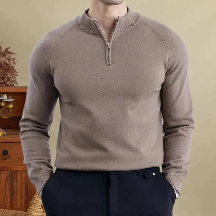 Wool smart casual premium sweater - AntoniosClothing - Camel