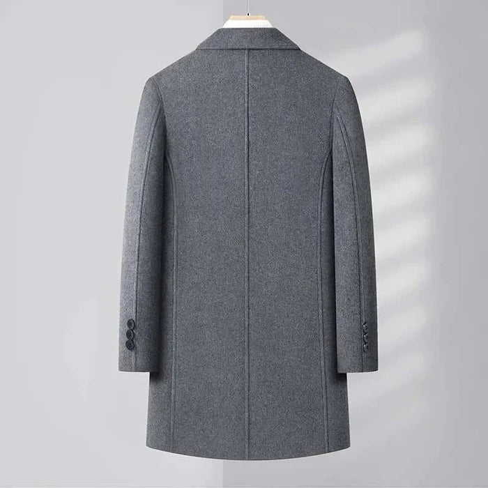 Woolen business long coat - AntoniosClothing - Khaki