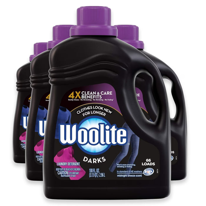 Woolite Darks with Color Renew Midnight Breeze Liquid Laundry Detergent - 100 oz - 4 Pack