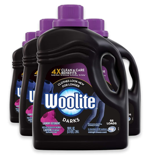 Woolite Darks with Color Renew Midnight Breeze Liquid Laundry Detergent - 100 oz - 4 Pack