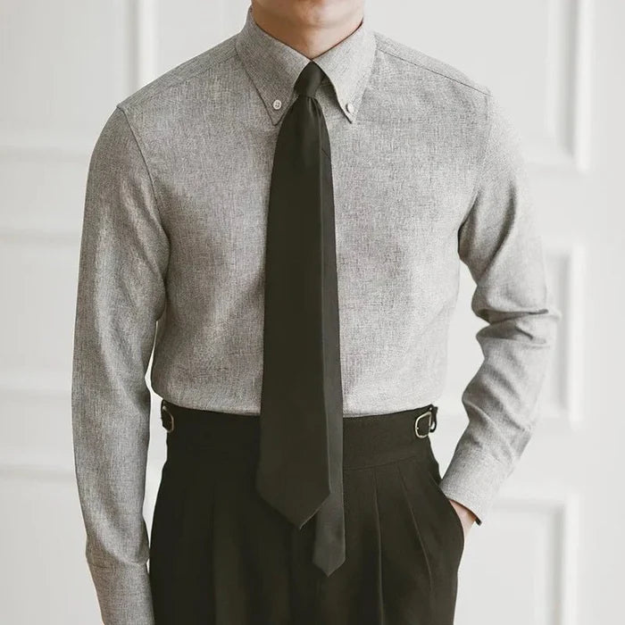 Wrinkle resistant business shirt designer fit - AntoniosClothing - Gray