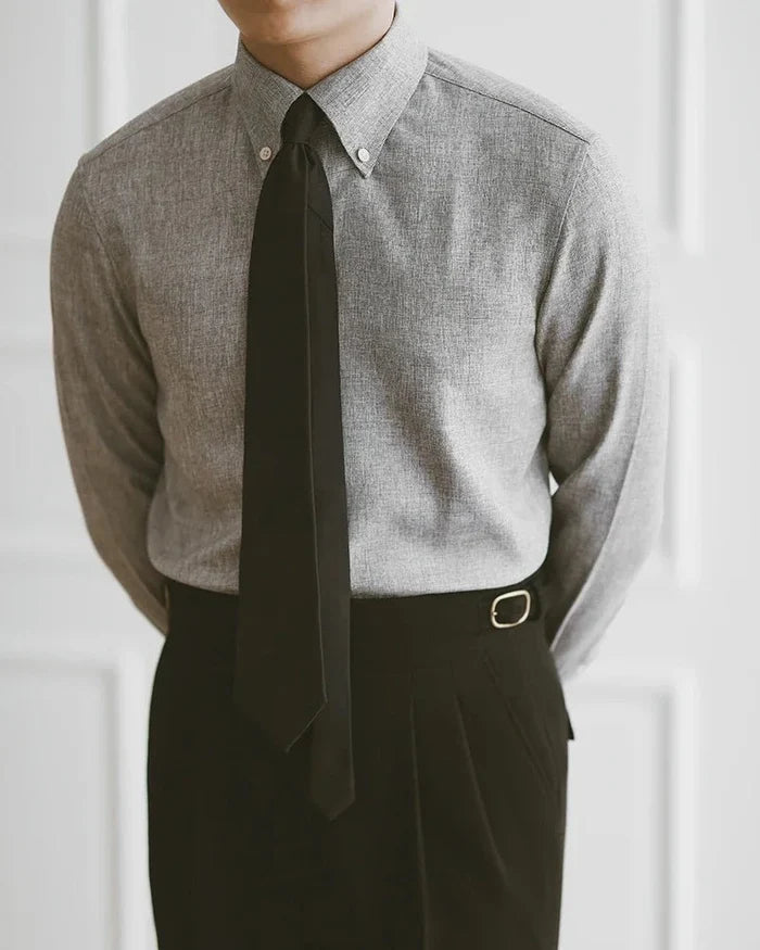 Wrinkle resistant business shirt designer fit - AntoniosClothing - Gray