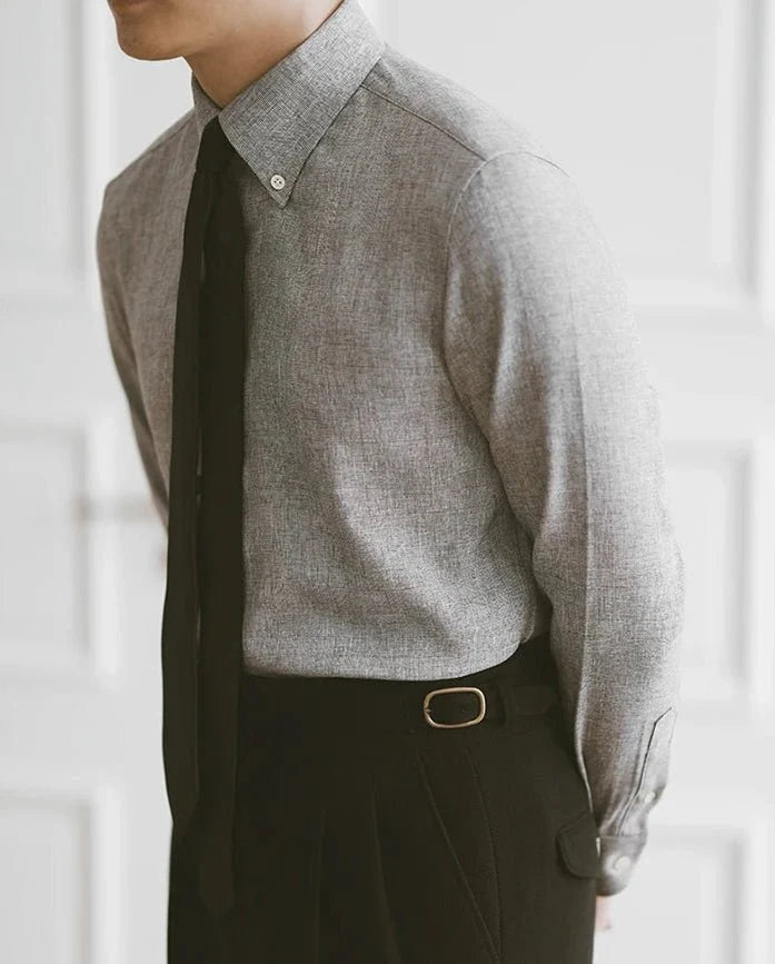 Wrinkle resistant business shirt designer fit - AntoniosClothing - Gray