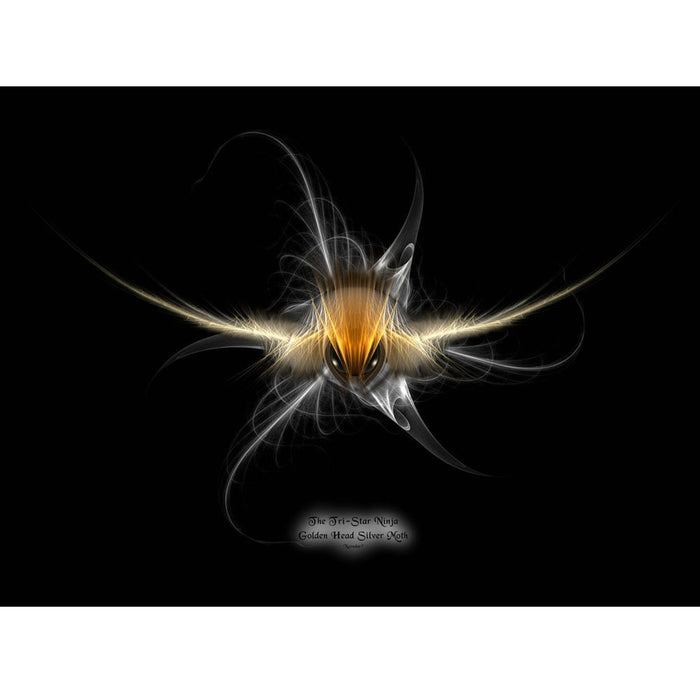 Tri-Star Ninja Golden Head Silver Moth Wall Decal Printed | Wallhogs