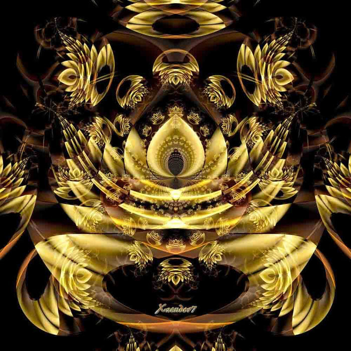 Golden Fractal Fantasy Gloss Poster Printed | Wallhogs