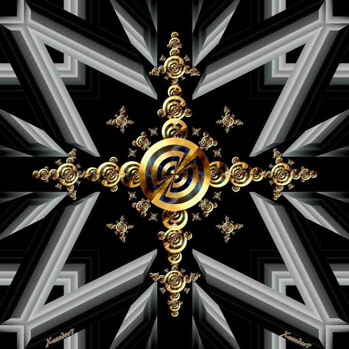 Golden Twirl Cross Light Gloss Poster Printed | Wallhogs