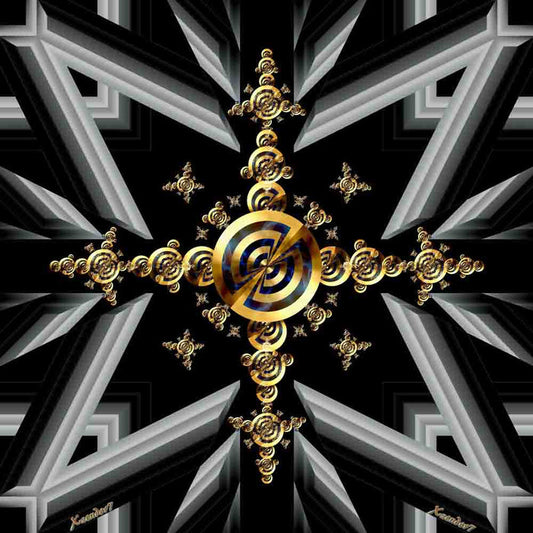 Golden Twirl Cross Light Gloss Poster Printed | Wallhogs