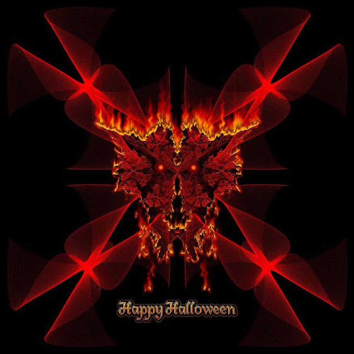 SineDot Spiral Fractal Fire Demon Wall Decal Printed