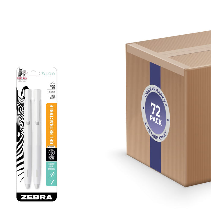 Zebra Pen bLen Black Ink Gel Pens 0.7 mm - 2 Ct - 72 Pack