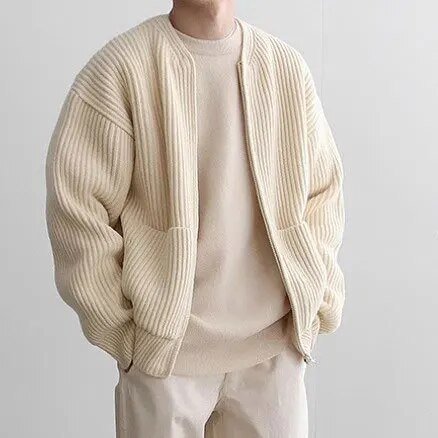 ZIP Cardigan - AntoniosClothing - Apricot