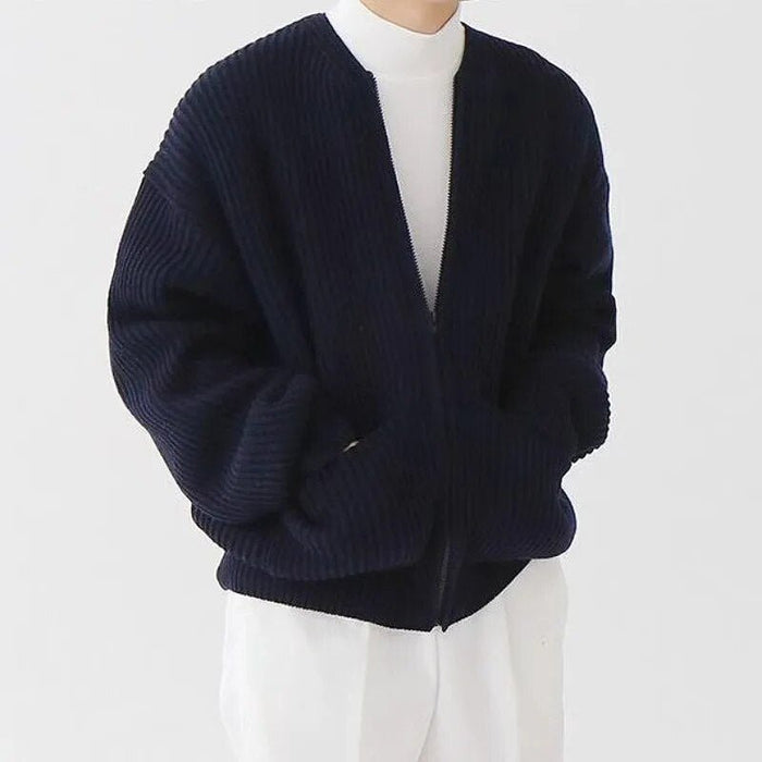 ZIP Cardigan - AntoniosClothing - Dark Blue
